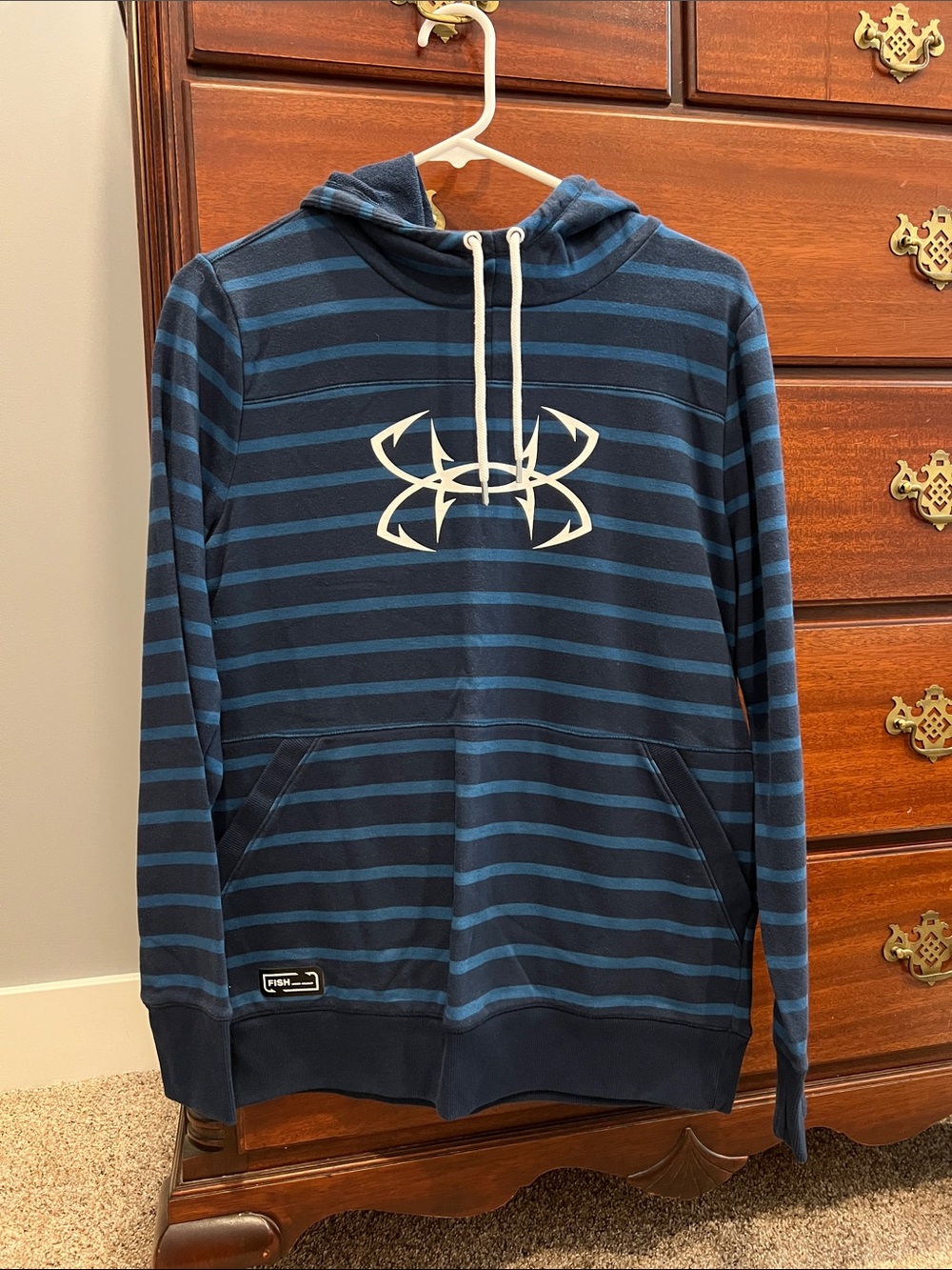 Under Armour Men’s Blue & Navy Striped Hooded Pullover